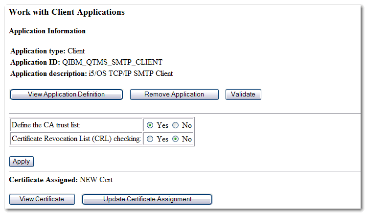 Update Certificate assignment