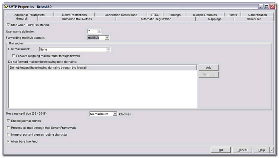 SMTP Properties mailhub